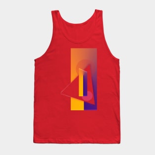 Geometric pop art abstract orange purple Tank Top